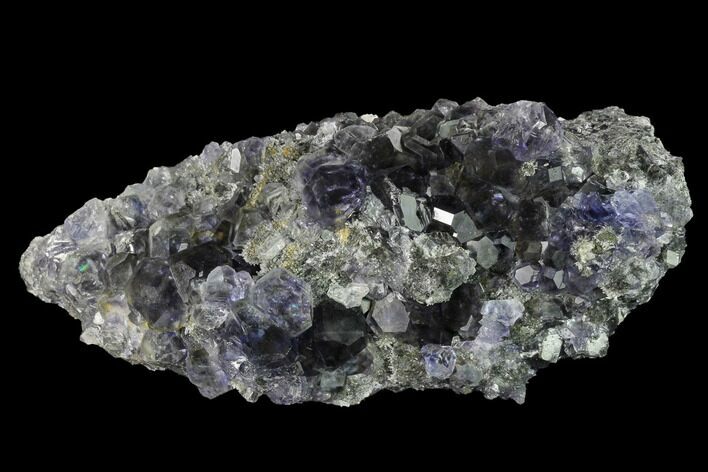 Purple Cuboctahedral Fluorite Crystals on Quartz - China #147077